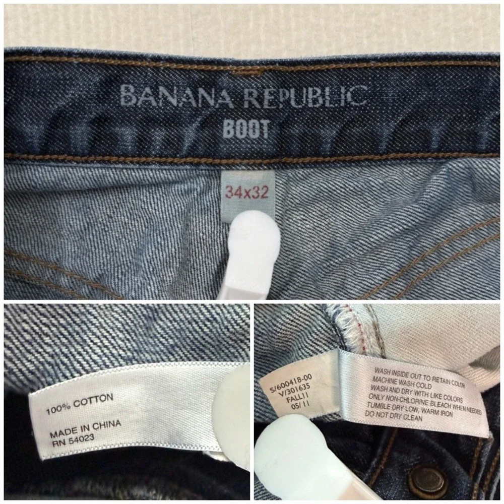 Banana Republic Y2K Bootcut Jeans Dark Wash Normcore Americana Western Men 34x32